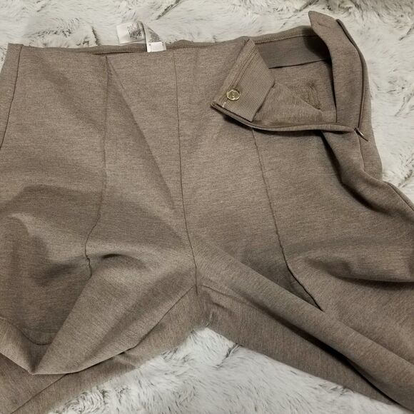 Chico's Lindy Side-Zip Pants Womens 1 Brown Straight Flat front Dark Wash - Picture 9 of 12